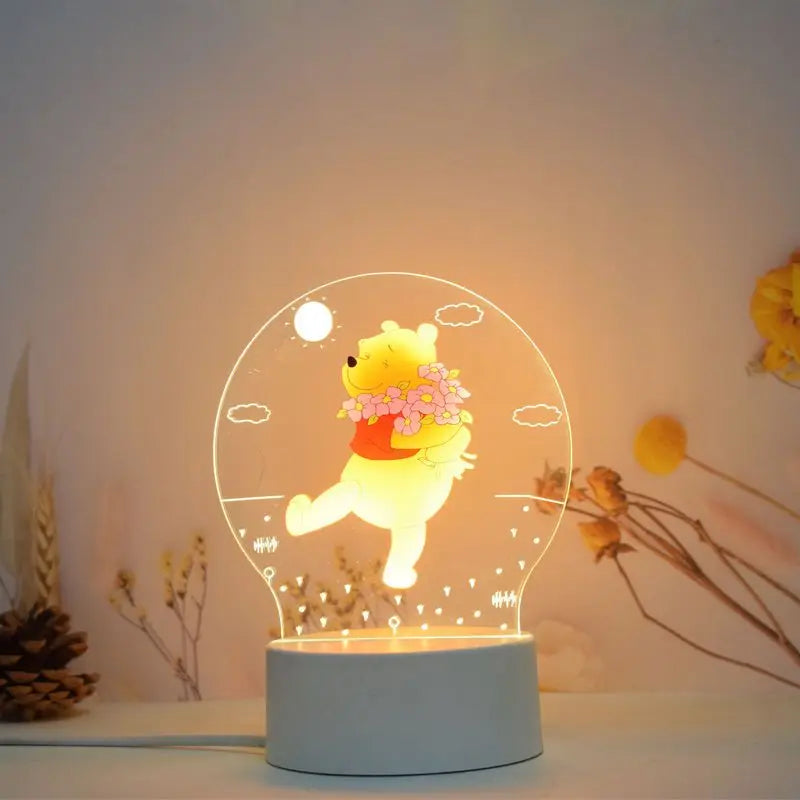 Winnie the Pooh animation peripheral cartoon 3D table lamp LED night light bedroom decoration lamp children's Christmas gift
