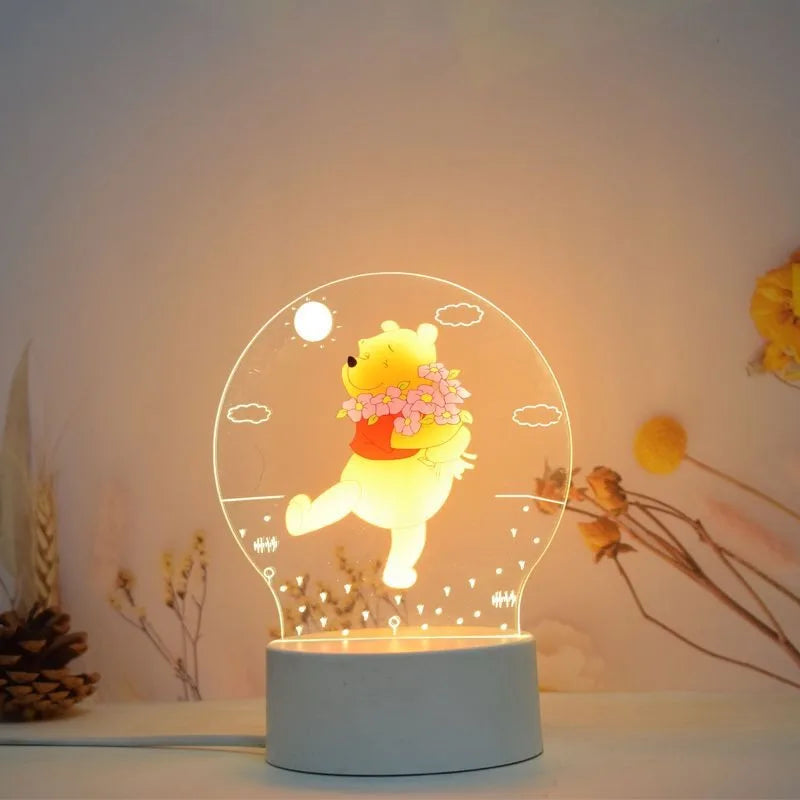 Winnie the Pooh animation peripheral cartoon 3D table lamp LED night light bedroom decoration lamp children's Christmas gift
